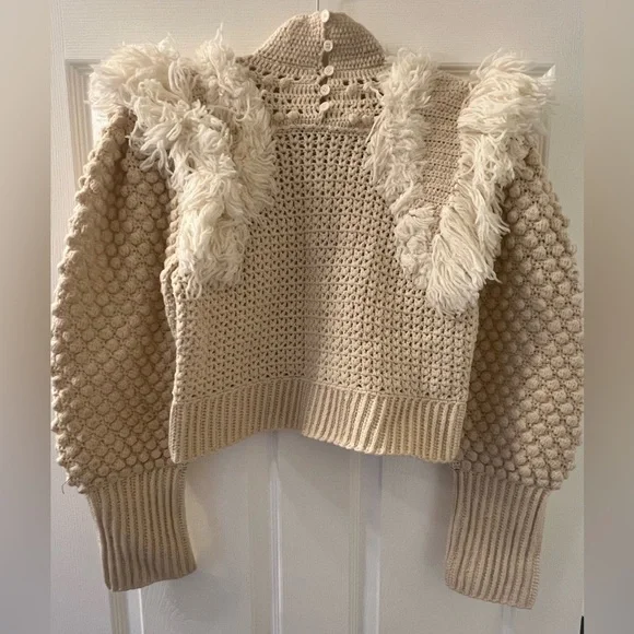 Sea NY Women’s Darcy Sweater, cream color, sample size S/4